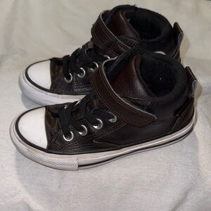 Kids Black and Brown High-Top Sneakers
